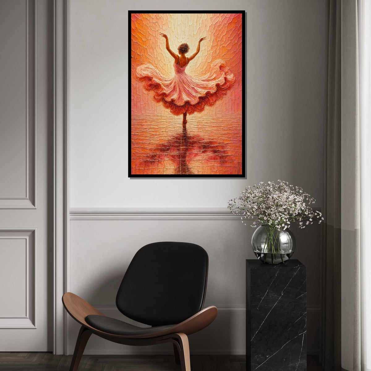 Dancing Ballerina Canvas, Elegant Dance Art, Ballet Wall Print, Wall Art Canvas Design, Ready To Hang Home Decor, Dance Lover Gift