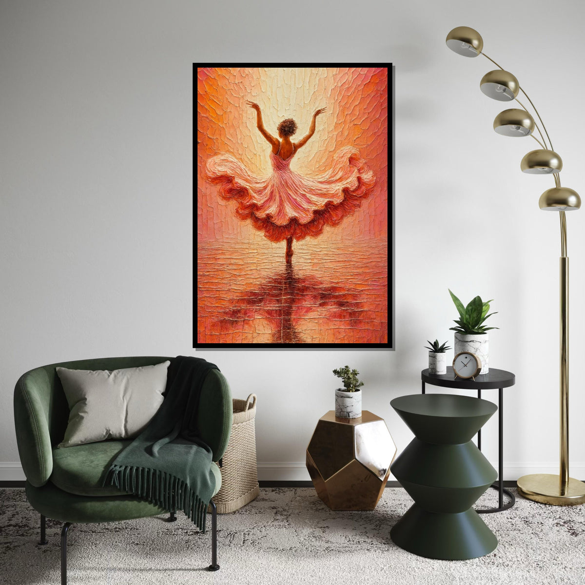 Dancing Ballerina Canvas, Elegant Dance Art, Ballet Wall Print, Wall Art Canvas Design, Ready To Hang Home Decor, Dance Lover Gift
