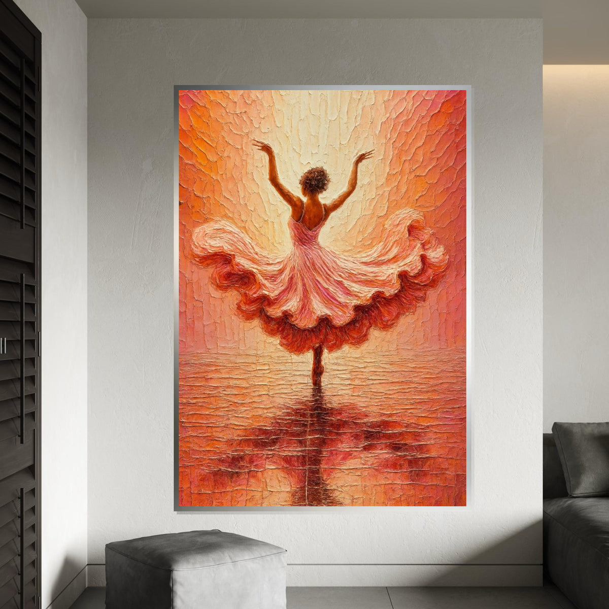 Dancing Ballerina Canvas, Elegant Dance Art, Ballet Wall Print, Wall Art Canvas Design, Ready To Hang Home Decor, Dance Lover Gift
