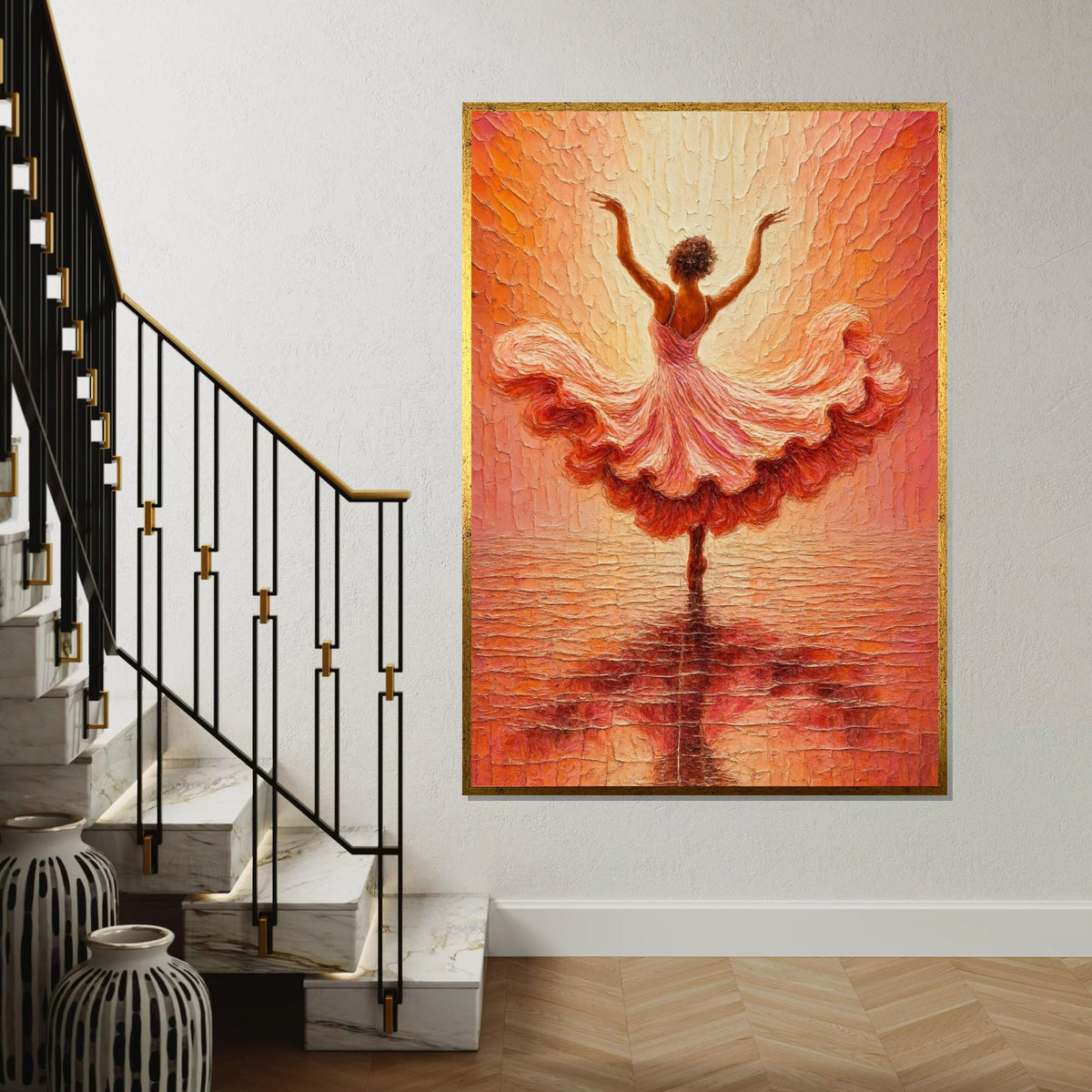 Dancing Ballerina Canvas, Elegant Dance Art, Ballet Wall Print, Wall Art Canvas Design, Ready To Hang Home Decor, Dance Lover Gift