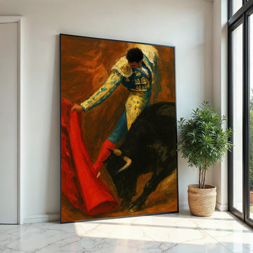 Matador Elegance Canvas, Bullfight Wall Art, Spanish Matador Print, Wall Art Canvas Design, Ready To Hang Decoration, Print Art