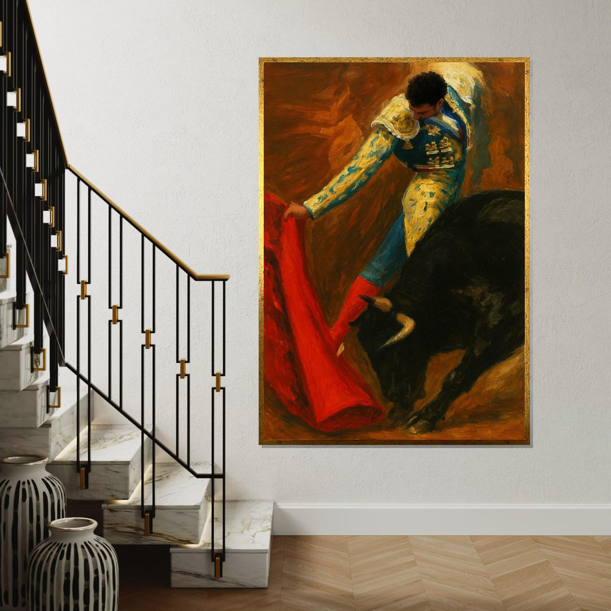 Matador Elegance Canvas, Bullfight Wall Art, Spanish Matador Print, Wall Art Canvas Design, Ready To Hang Decoration, Print Art