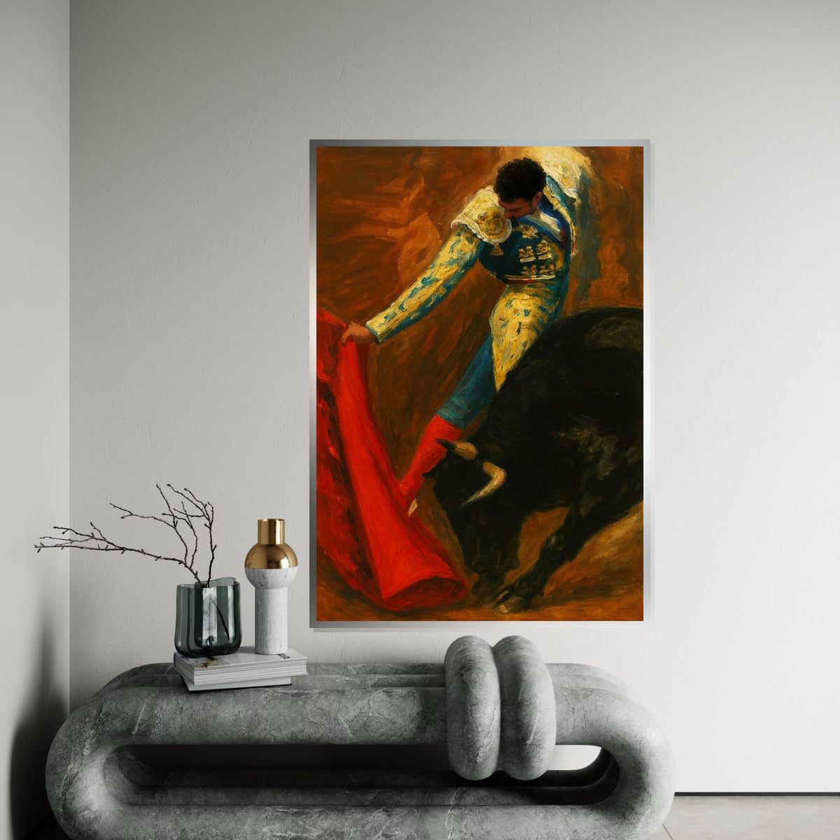 Matador Elegance Canvas, Bullfight Wall Art, Spanish Matador Print, Wall Art Canvas Design, Ready To Hang Decoration, Print Art