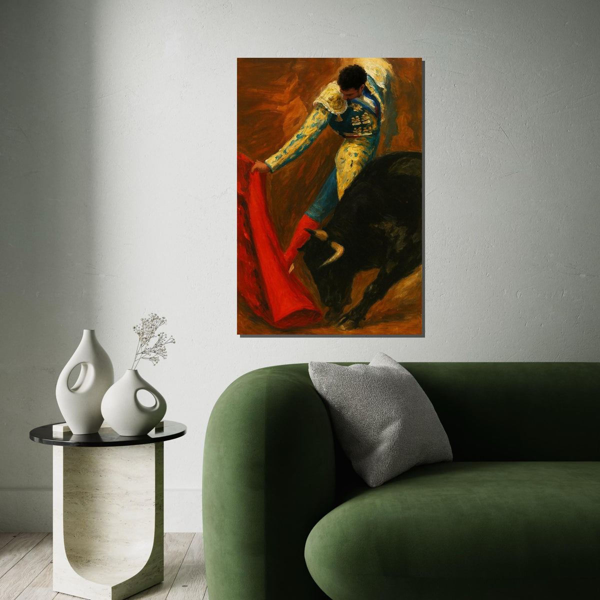 Matador Elegance Canvas, Bullfight Wall Art, Spanish Matador Print, Wall Art Canvas Design, Ready To Hang Decoration, Print Art