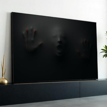 Dark Scream Canvas, Creepy Hands Wall Art, Haunting Shadows Print, Horror Art Canvas Design, Ready To Hang Scary Decoration