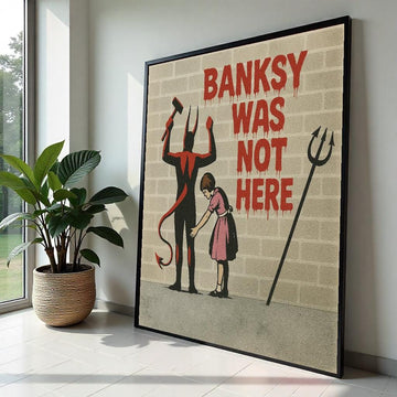 Devil  Girl Canvas, Wall Art Canvas Design, Banksy Inspired Art, Graffiti Style Poster, Ready To Hang Decoration, Gift Art