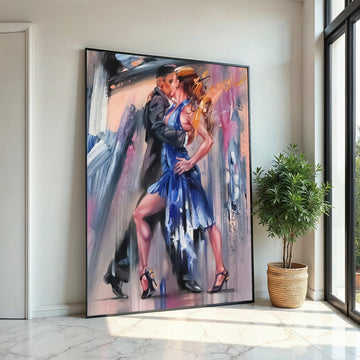 Tango Dance Canvas, Passionate Dance Wall Art, Romantic Couples Art Print, Wall Art Canvas Design, Ready To Hang Decoration