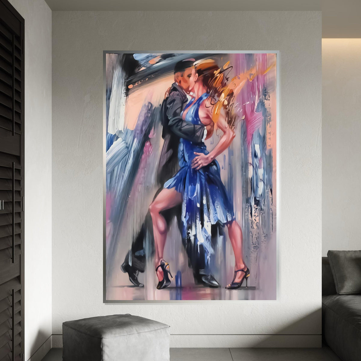 Tango Dance Canvas, Passionate Dance Wall Art, Romantic Couples Art Print, Wall Art Canvas Design, Ready To Hang Decoration