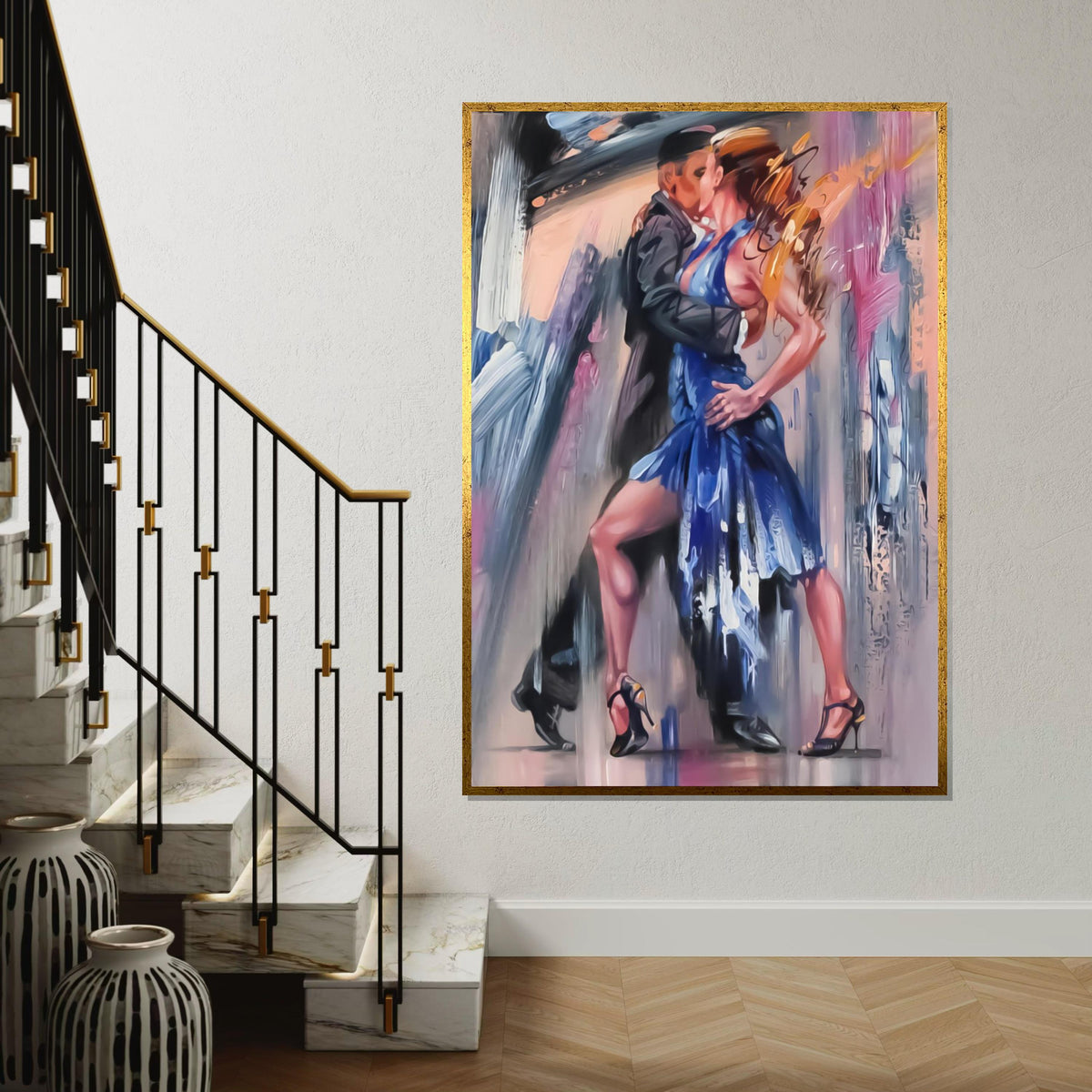 Tango Dance Canvas, Passionate Dance Wall Art, Romantic Couples Art Print, Wall Art Canvas Design, Ready To Hang Decoration