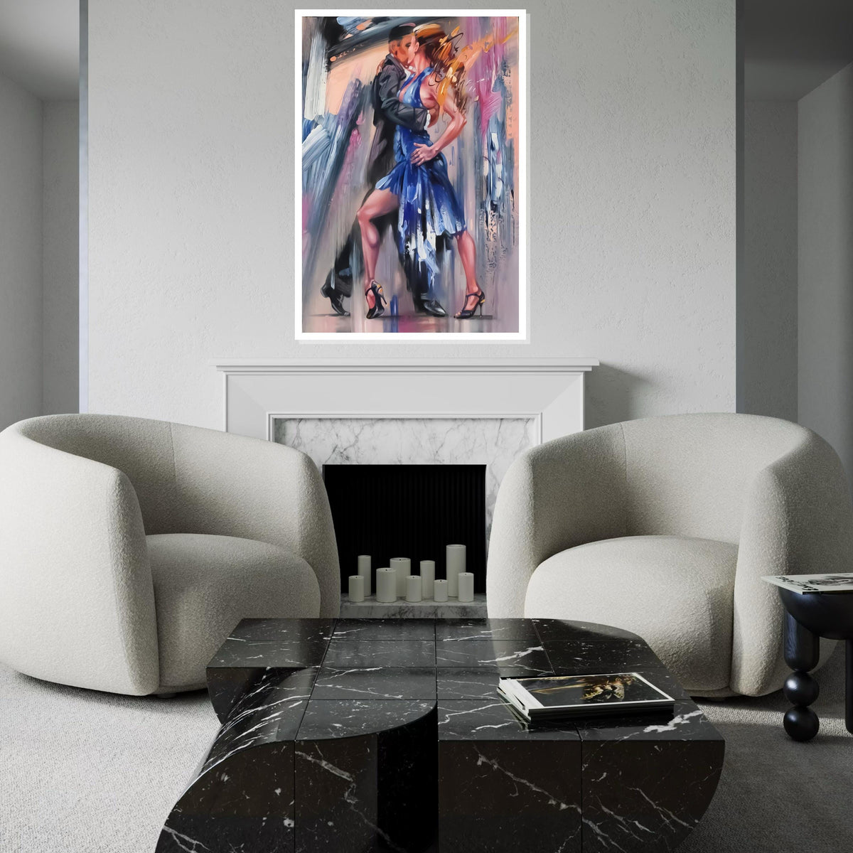 Tango Dance Canvas, Passionate Dance Wall Art, Romantic Couples Art Print, Wall Art Canvas Design, Ready To Hang Decoration