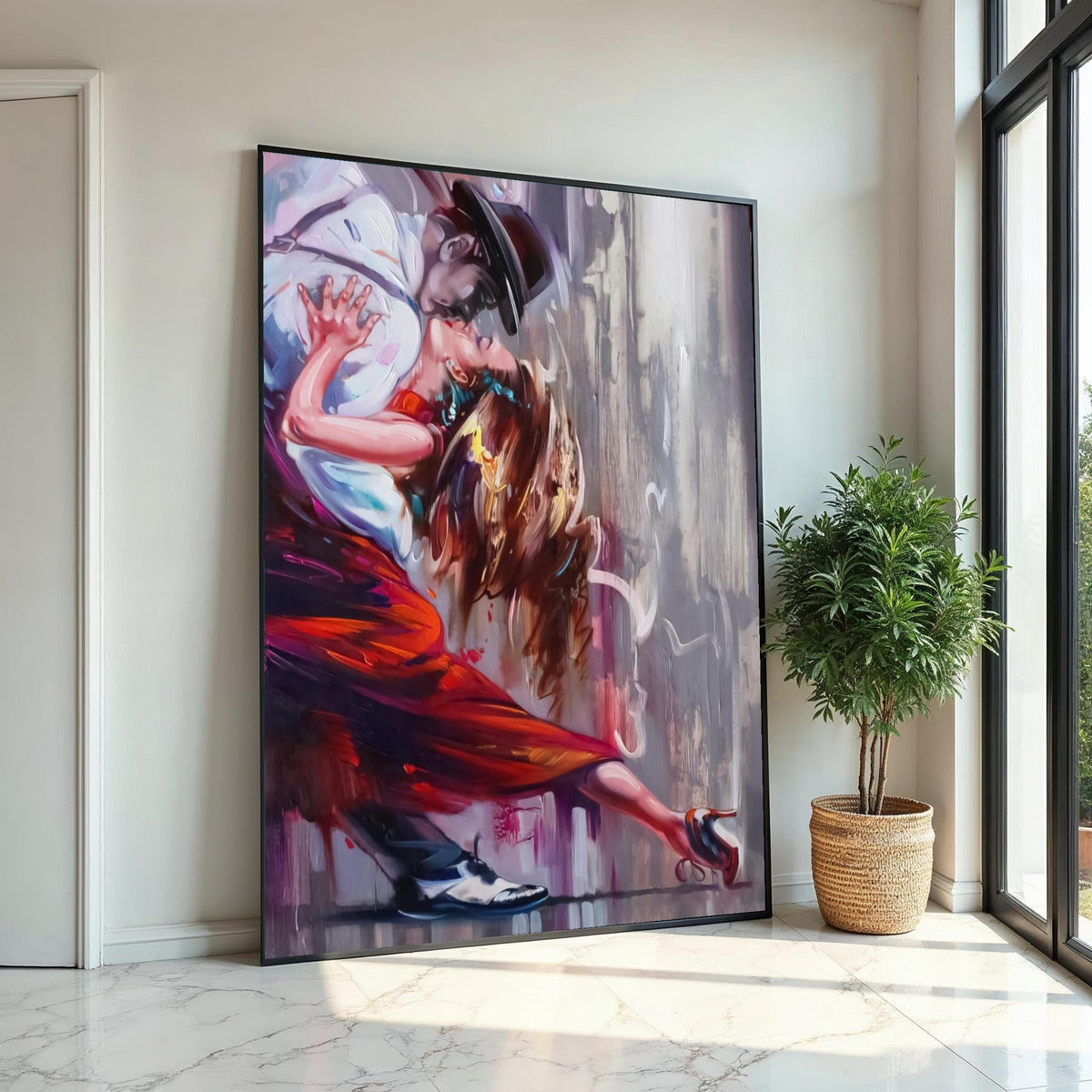 Tango Passion Canvas, Dance Art, Romantic Wall Art, Couple Dancing Print, Wall Art Canvas Design, Ready to Hang Decoration