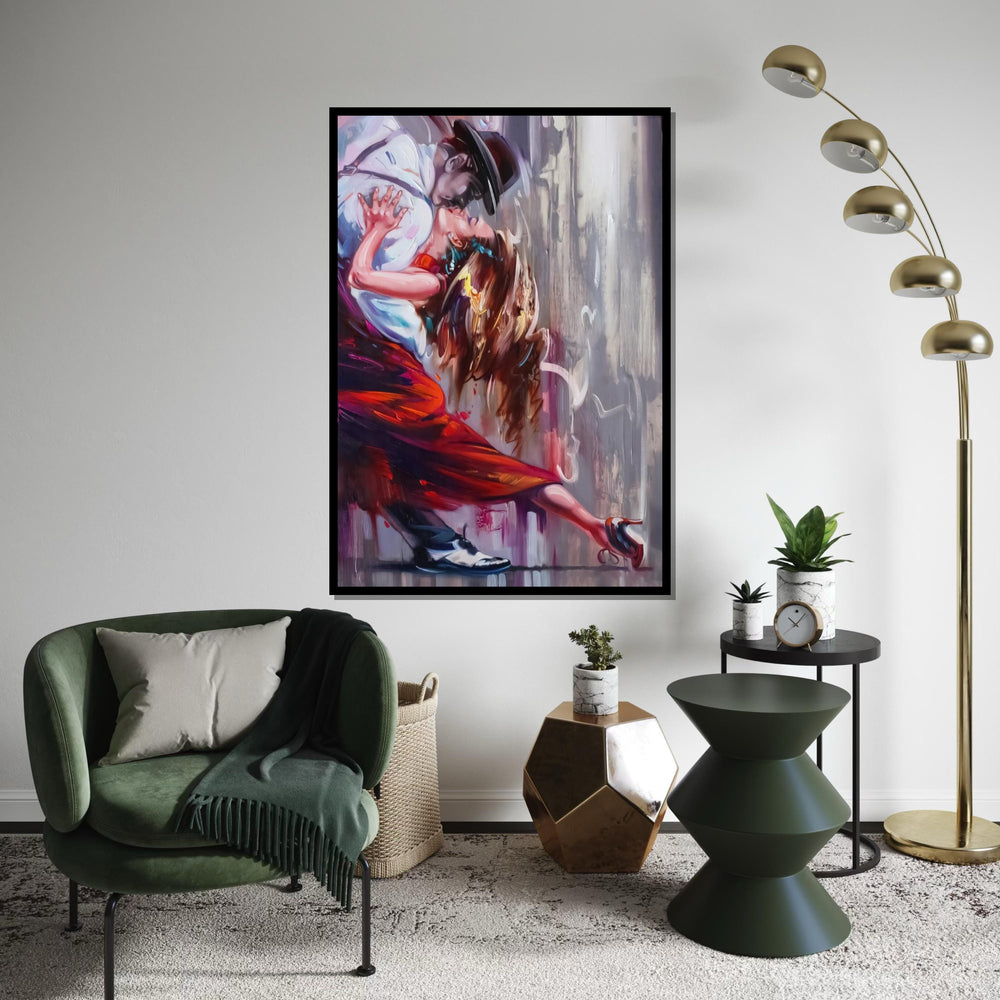 Tango Passion Canvas, Dance Art, Romantic Wall Art, Couple Dancing Print, Wall Art Canvas Design, Ready to Hang Decoration