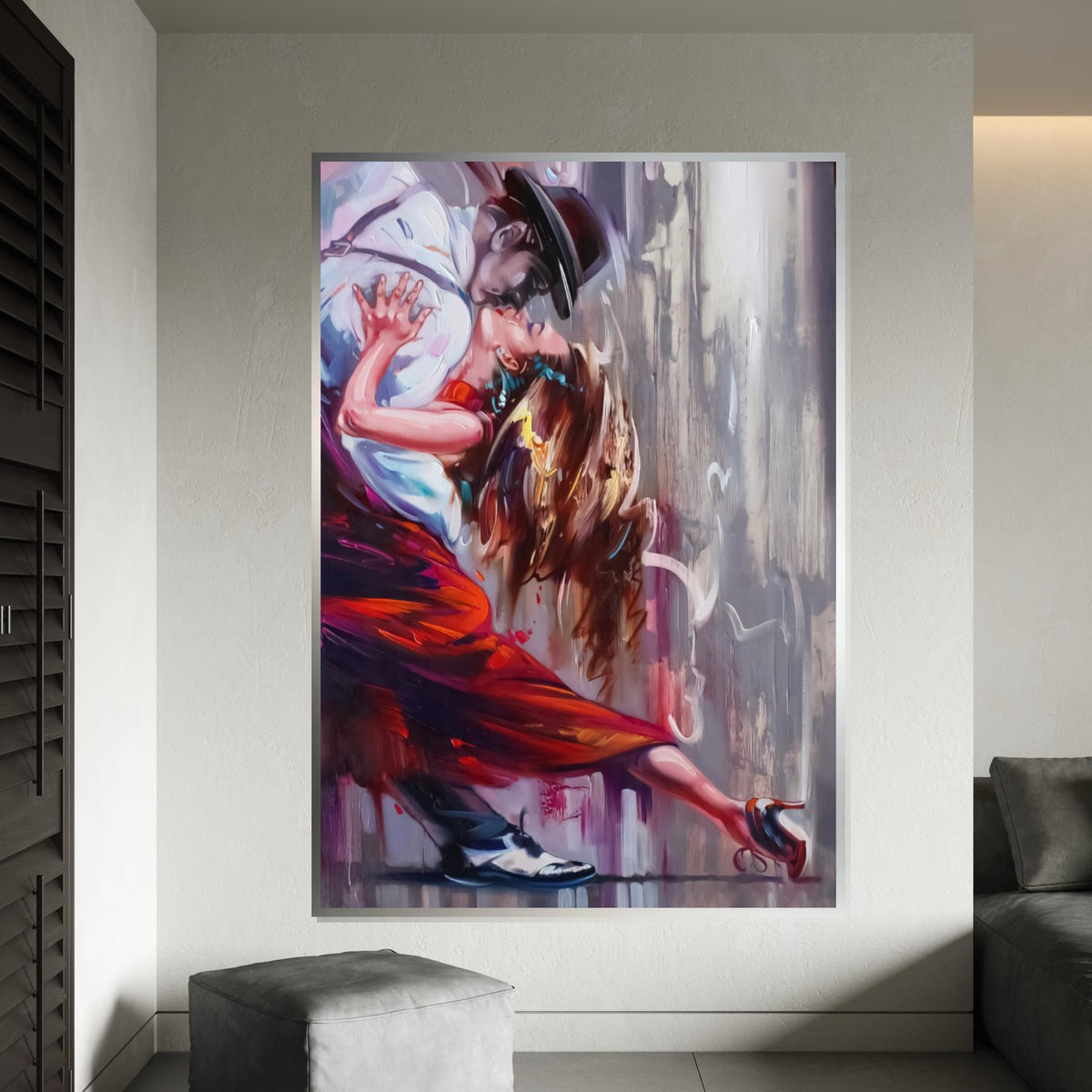 Tango Passion Canvas, Dance Art, Romantic Wall Art, Couple Dancing Print, Wall Art Canvas Design, Ready to Hang Decoration