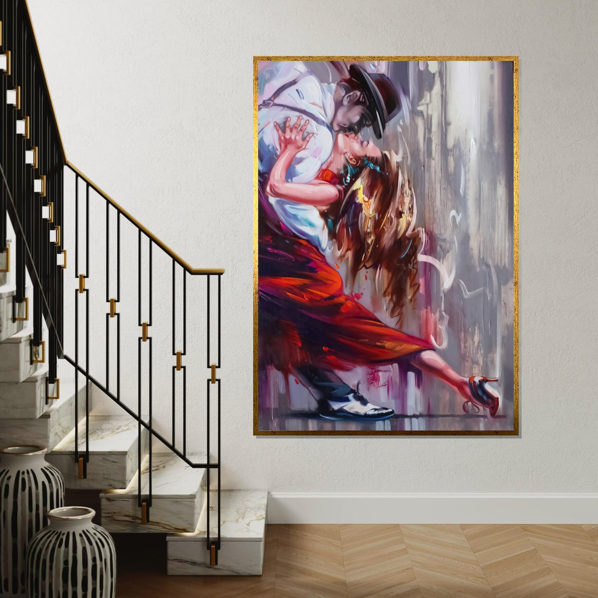 Tango Passion Canvas, Dance Art, Romantic Wall Art, Couple Dancing Print, Wall Art Canvas Design, Ready to Hang Decoration