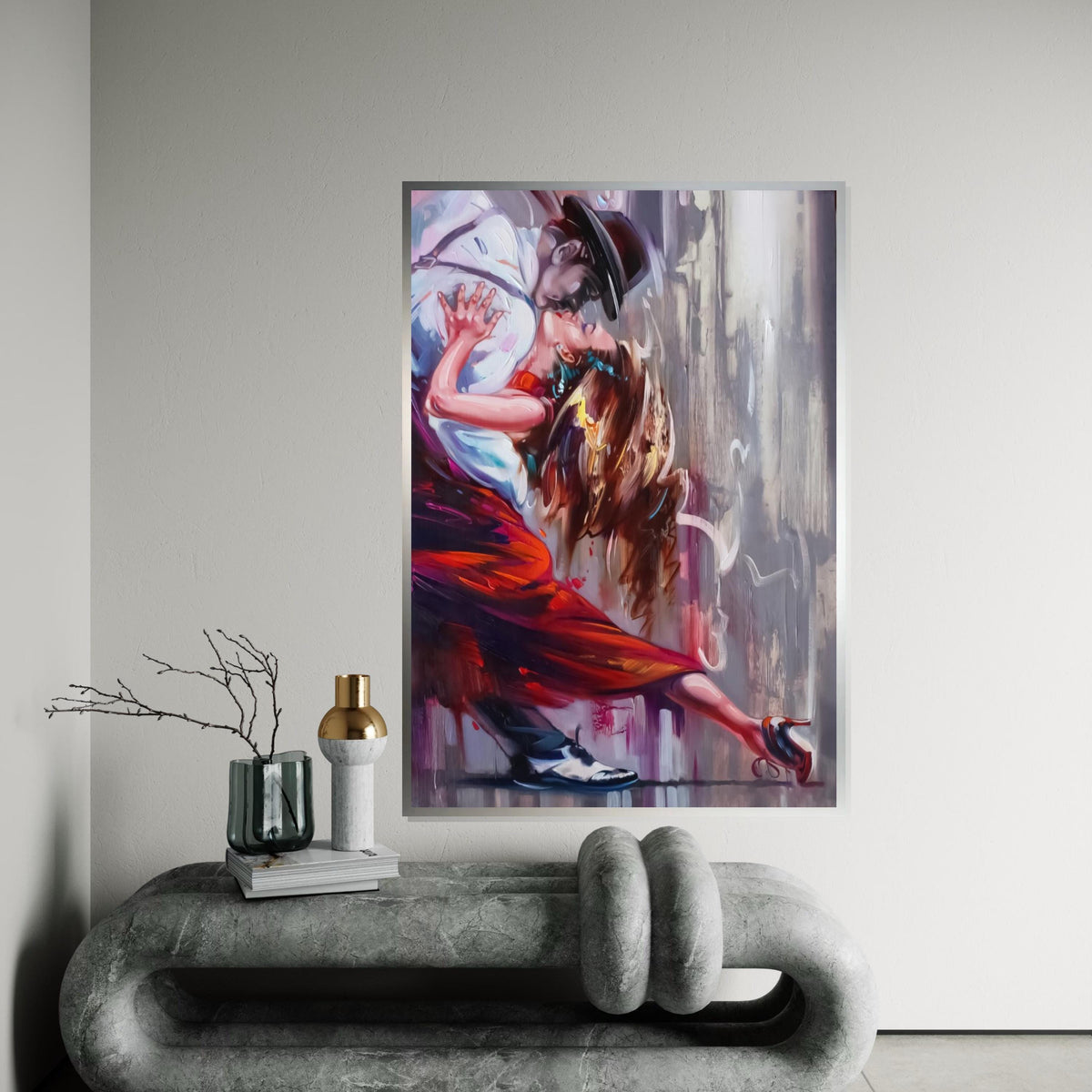 Tango Passion Canvas, Dance Art, Romantic Wall Art, Couple Dancing Print, Wall Art Canvas Design, Ready to Hang Decoration