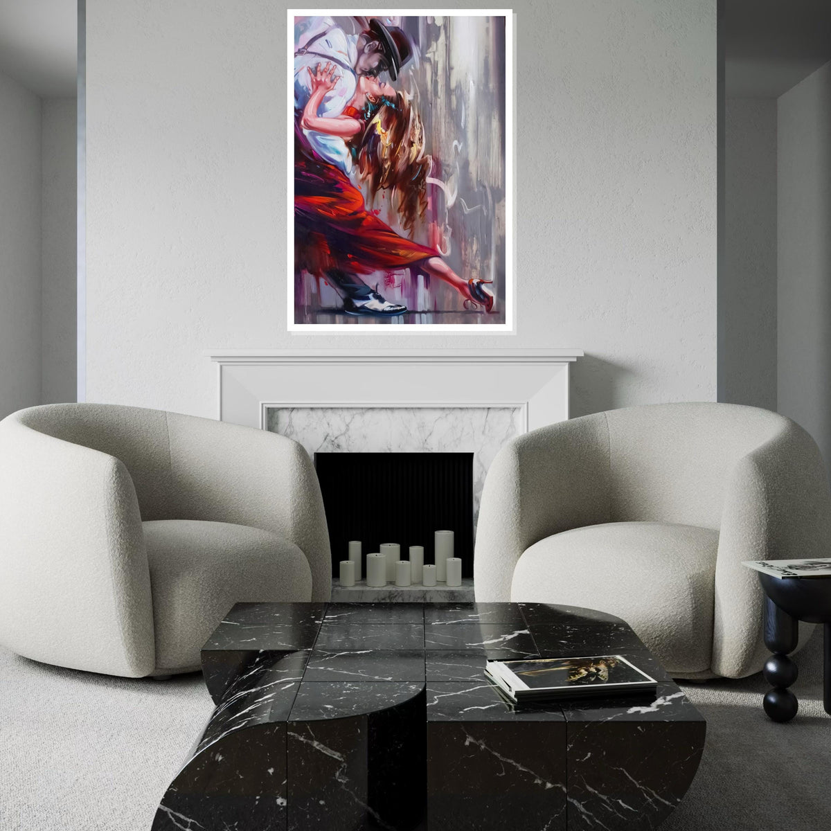 Tango Passion Canvas, Dance Art, Romantic Wall Art, Couple Dancing Print, Wall Art Canvas Design, Ready to Hang Decoration
