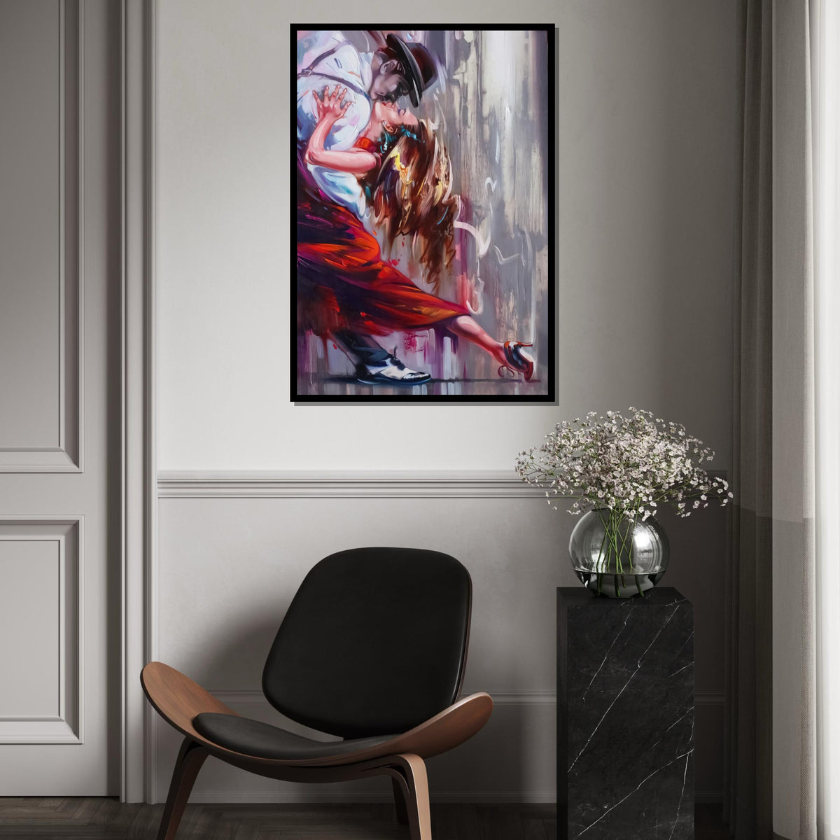 Tango Passion Canvas, Dance Art, Romantic Wall Art, Couple Dancing Print, Wall Art Canvas Design, Ready to Hang Decoration