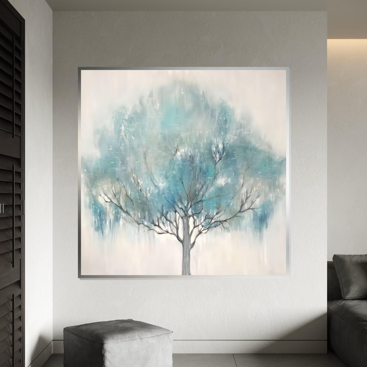 Mystical Blue Tree Canvas, Abstract Tree Wall Art, Nature Wall Print, Canvas Design, Ready to Hang Decor, Elegant Tree Art Print