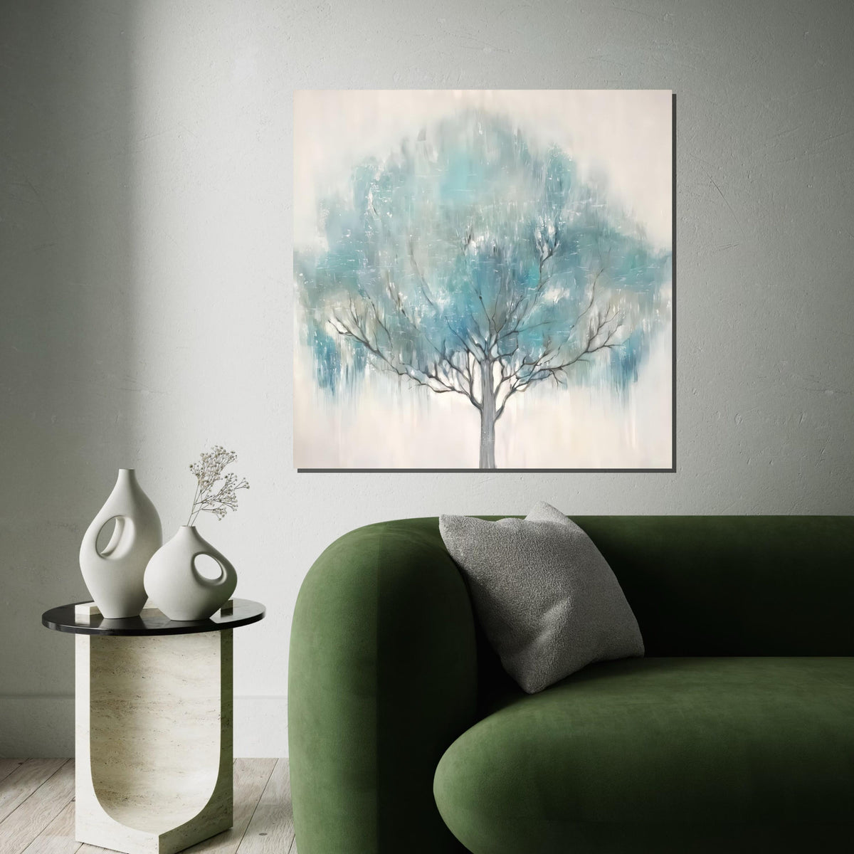 Mystical Blue Tree Canvas, Abstract Tree Wall Art, Nature Wall Print, Canvas Design, Ready to Hang Decor, Elegant Tree Art Print