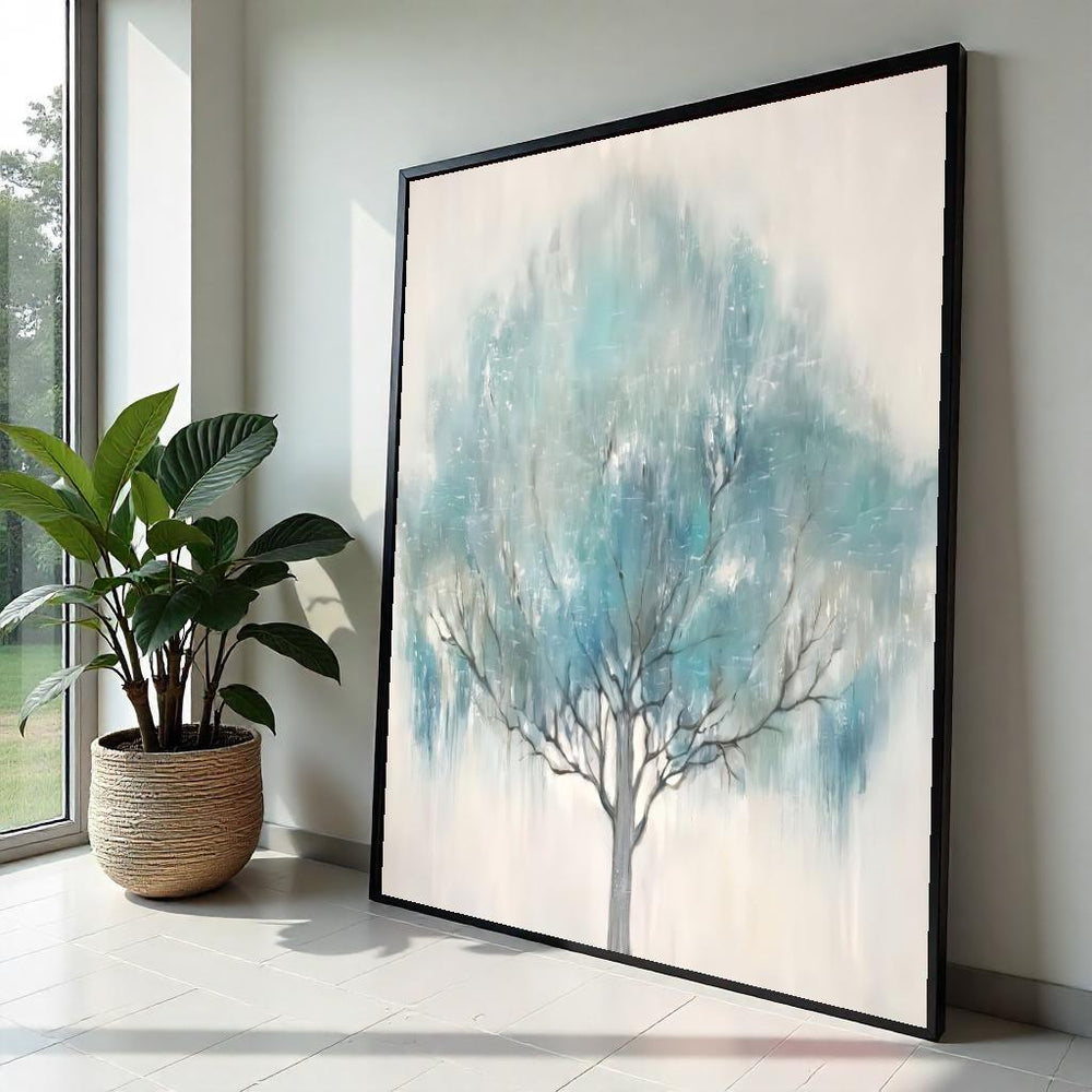 Mystical Blue Tree Canvas, Abstract Tree Wall Art, Nature Wall Print, Canvas Design, Ready to Hang Decor, Elegant Tree Art Print, Canvas Art