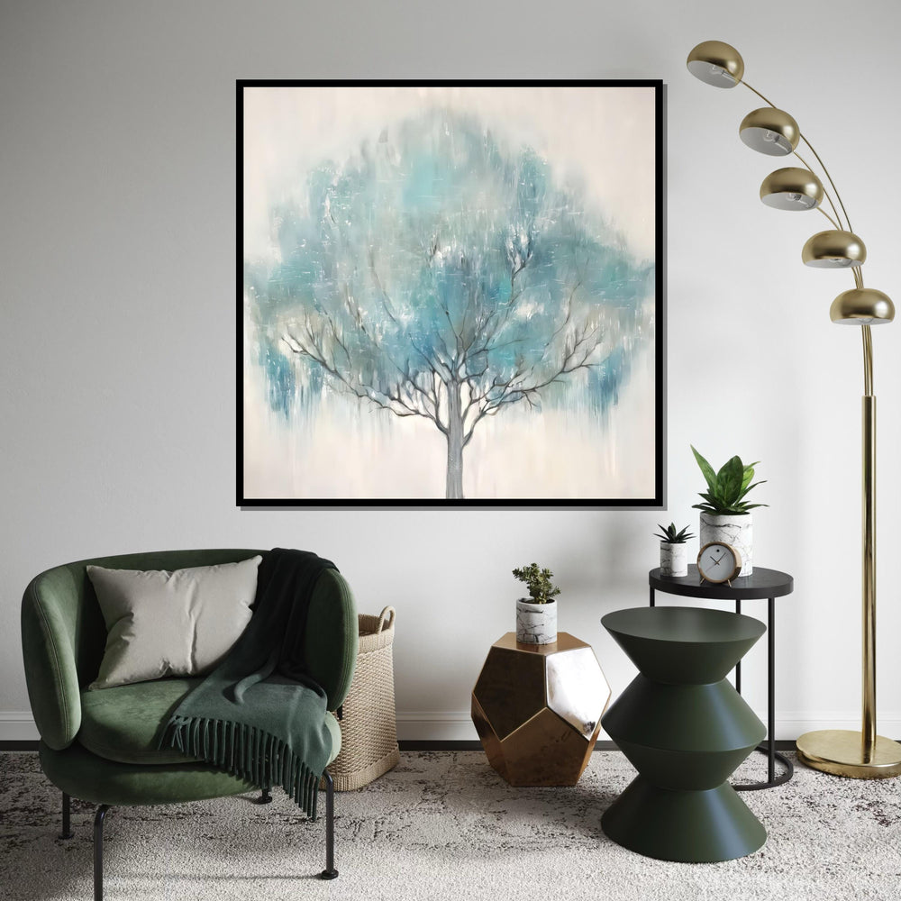 Mystical Blue Tree Canvas, Abstract Tree Wall Art, Nature Wall Print, Canvas Design, Ready to Hang Decor, Elegant Tree Art Print, Canvas Art
