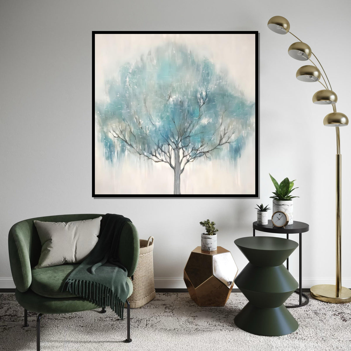 Mystical Blue Tree Canvas, Abstract Tree Wall Art, Nature Wall Print, Canvas Design, Ready to Hang Decor, Elegant Tree Art Print