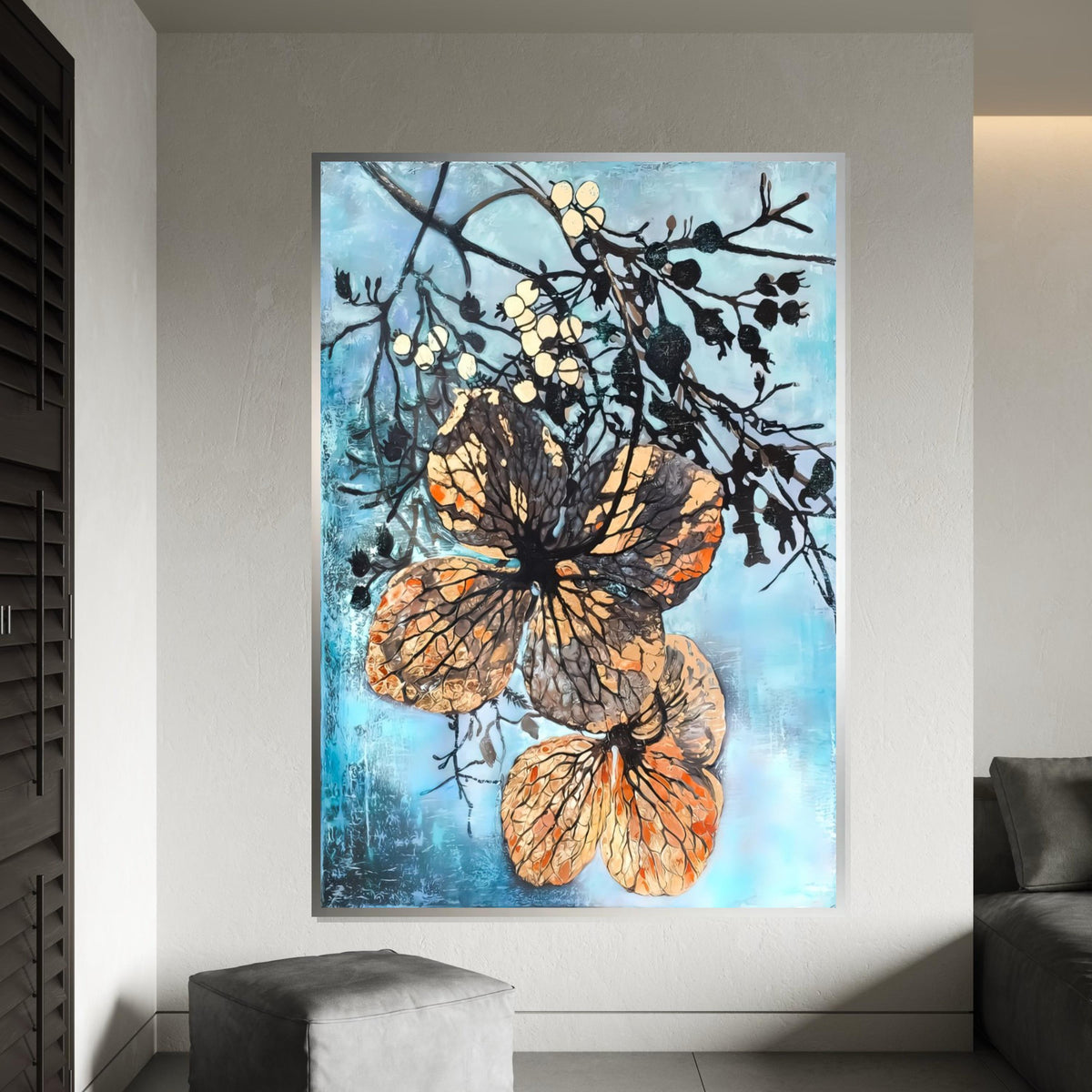 Natures Elegance Canvas, Abstract Floral Wall Art, Artistic Botanical Print, Flower Canvas Design, Ready to Hang Decoration