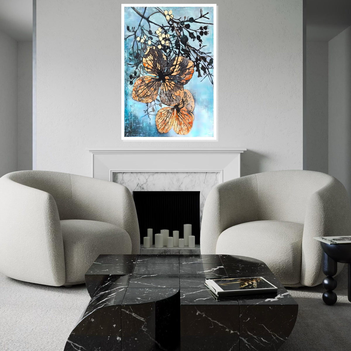 Natures Elegance Canvas, Abstract Floral Wall Art, Artistic Botanical Print, Flower Canvas Design, Ready to Hang Decoration