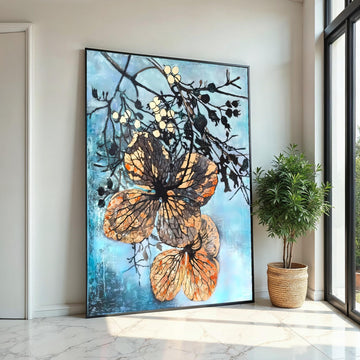 Natures Elegance Canvas, Abstract Floral Wall Art, Artistic Botanical Print, Flower Canvas Design, Ready to Hang Decoration