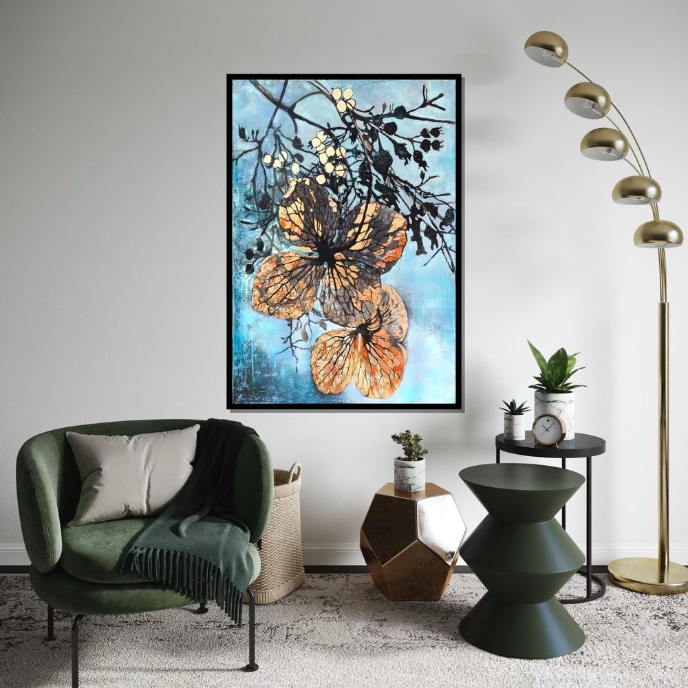 Flower Elegance Canvas, Abstract Floral Wall Art, Artistic Botanical Print, Flower Canvas Design, Ready to Hang Decoration