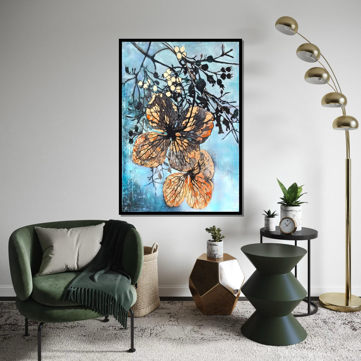 Natures Elegance Canvas, Abstract Floral Wall Art, Artistic Botanical Print, Flower Canvas Design, Ready to Hang Decoration