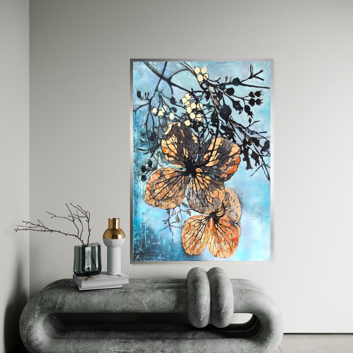 Natures Elegance Canvas, Abstract Floral Wall Art, Artistic Botanical Print, Flower Canvas Design, Ready to Hang Decoration