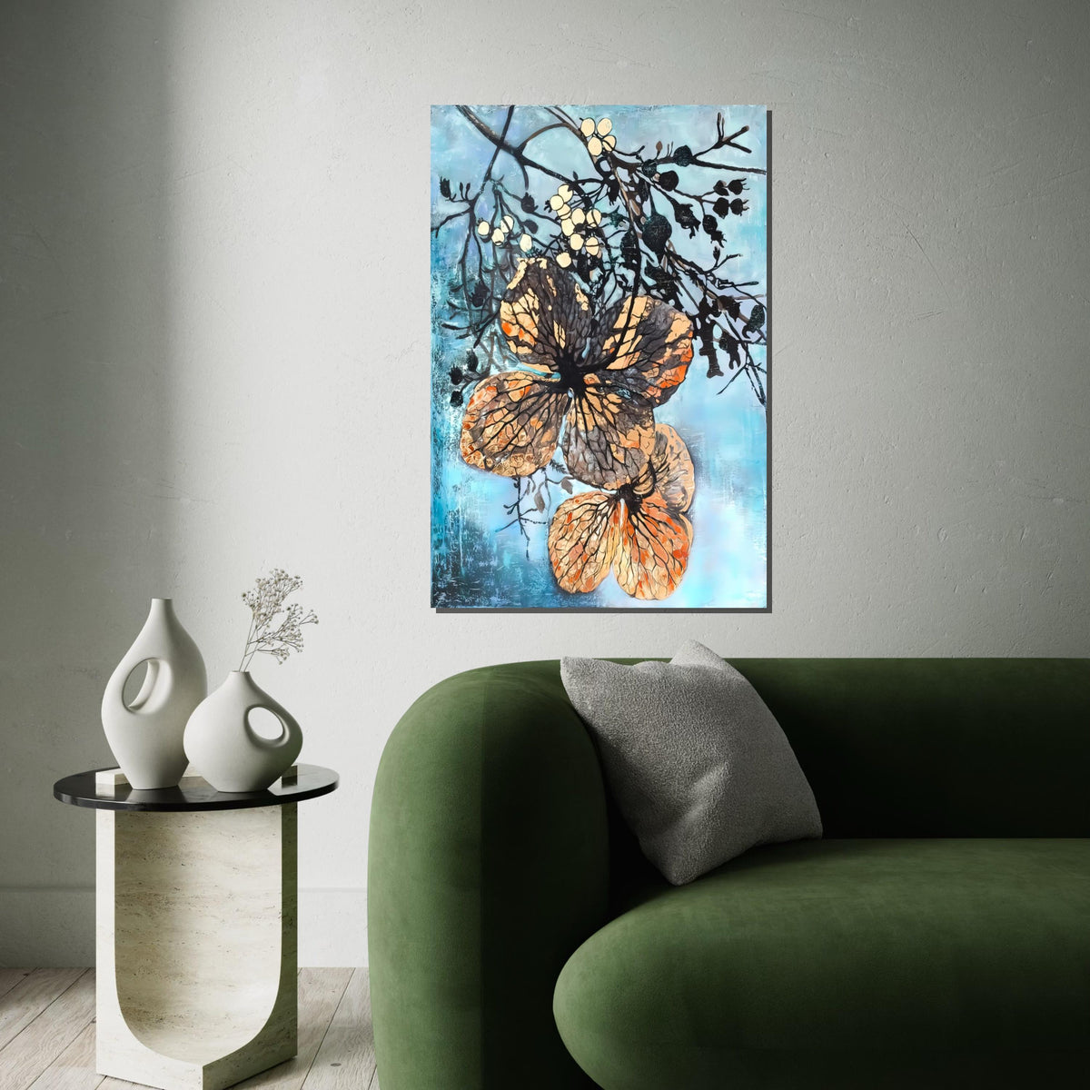Natures Elegance Canvas, Abstract Floral Wall Art, Artistic Botanical Print, Flower Canvas Design, Ready to Hang Decoration