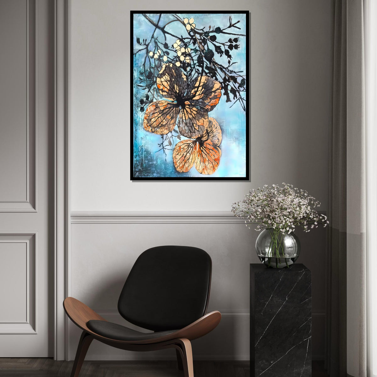 Natures Elegance Canvas, Abstract Floral Wall Art, Artistic Botanical Print, Flower Canvas Design, Ready to Hang Decoration