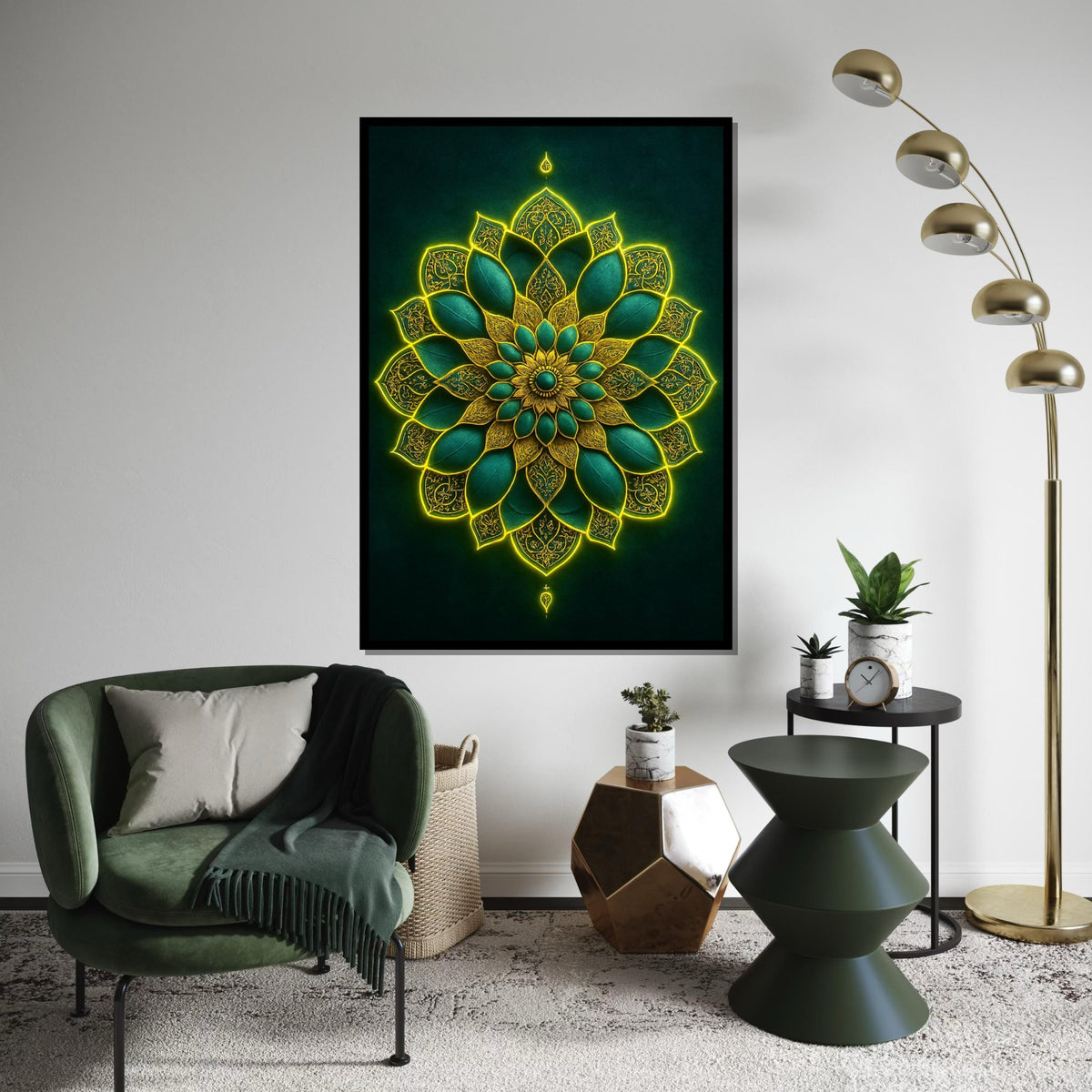 Mandala Radiance Canvas, Bohemian Pattern Art, Intricate Wall Art, Lotus Design, Canvas Wall Decor, Ready to Hang