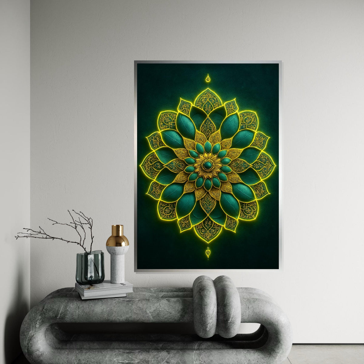 Mandala Radiance Canvas, Bohemian Pattern Art, Intricate Wall Art, Lotus Design, Canvas Wall Decor, Ready to Hang
