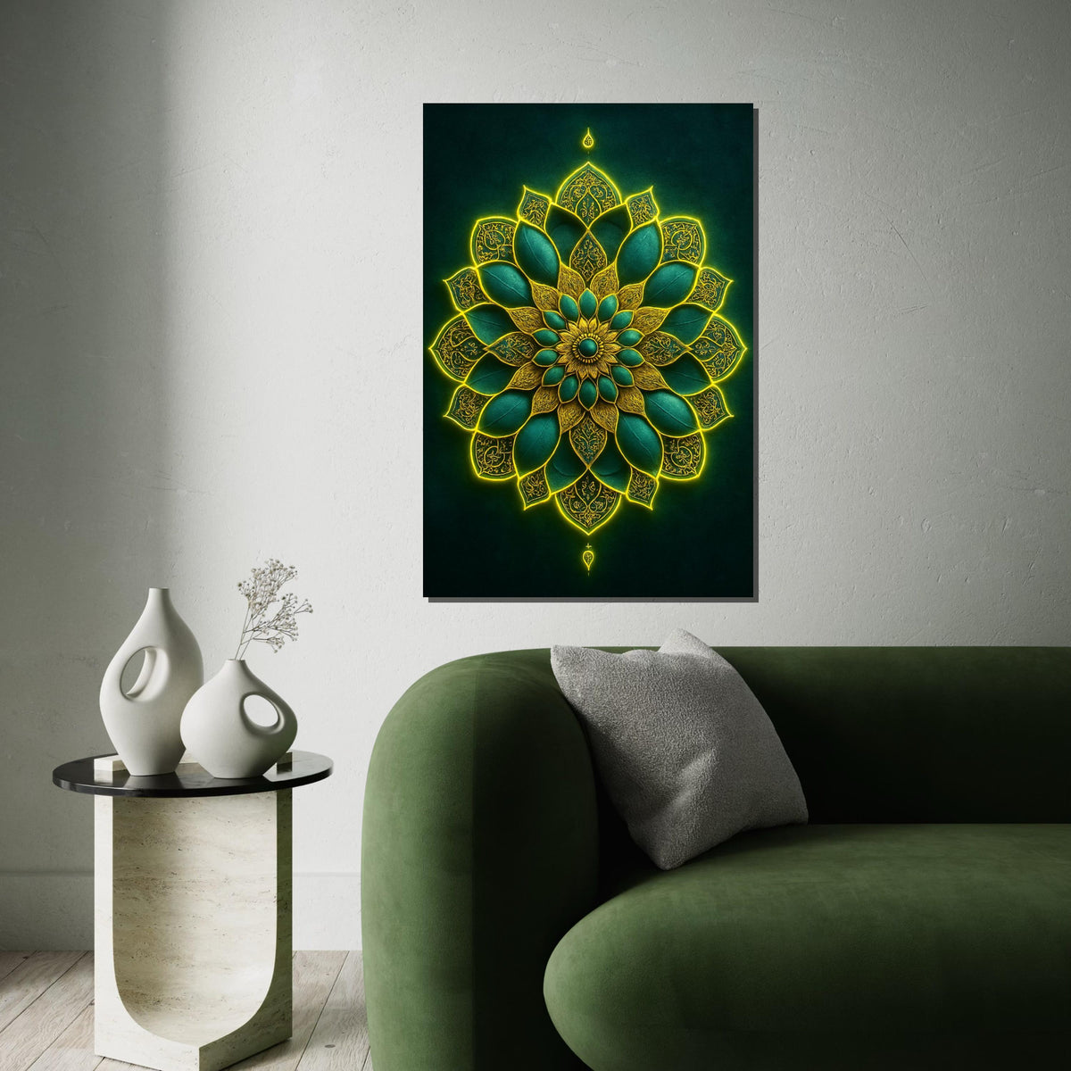 Mandala Radiance Canvas, Bohemian Pattern Art, Intricate Wall Art, Lotus Design, Canvas Wall Decor, Ready to Hang