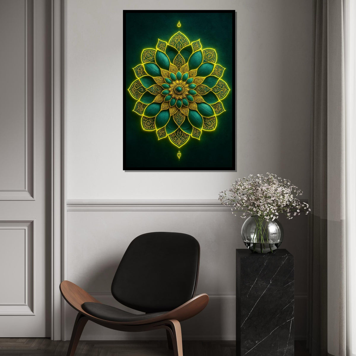 Mandala Radiance Canvas, Bohemian Pattern Art, Intricate Wall Art, Lotus Design, Canvas Wall Decor, Ready to Hang