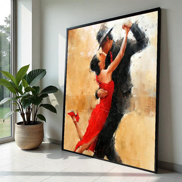 Tango Dancers Canvas, Passionate Dance Art, Romantic Dancing Wall Print, Elegant Couples Art, Wall Art Canvas Design, Ready to Hang