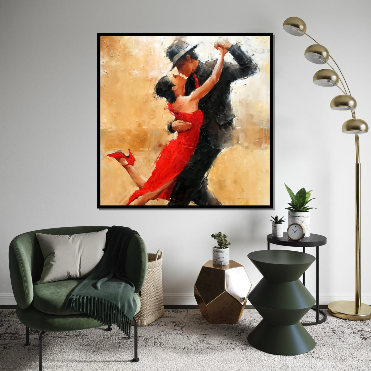 Tango Dancers Canvas, Passionate Dance Art, Romantic Dancing Wall Print, Elegant Couples Art, Wall Art Canvas Design, Ready to Hang