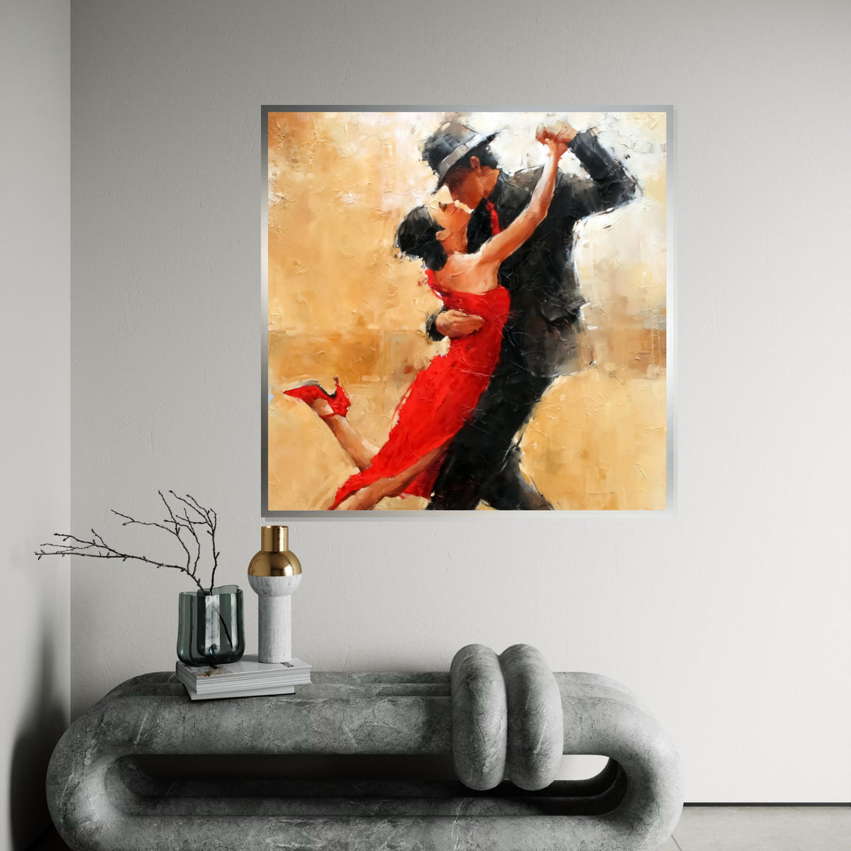 Tango Dancers Canvas, Passionate Dance Art, Romantic Dancing Wall Print, Elegant Couples Art, Wall Art Canvas Design, Ready to Hang