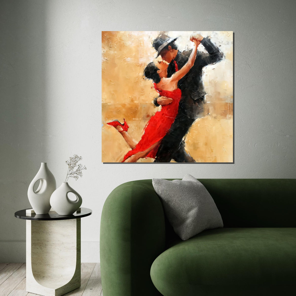 Tango Dancers Canvas, Passionate Dance Art, Romantic Dancing Wall Print, Elegant Couples Art, Wall Art Canvas Design, Ready to Hang