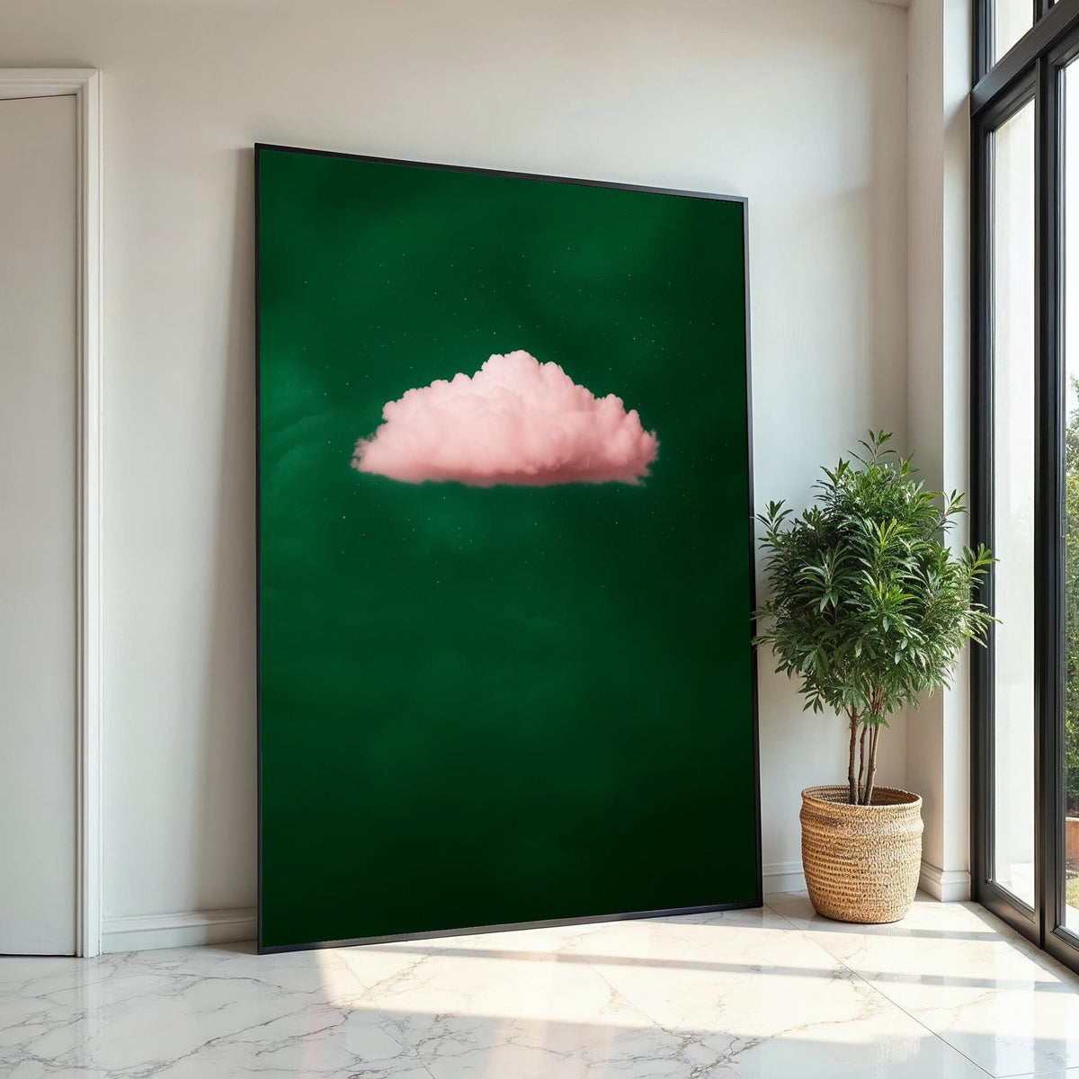 Pink Cloud Canvas, Dreamy Sky Wall Art, Pink Cloud Wall Print, Cloudscape Poster, Wall Art Canvas Design, Ready to Hang Decoration