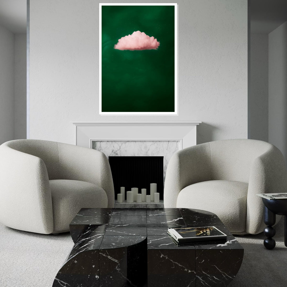 Pink Cloud Canvas, Dreamy Sky Wall Art, Pink Cloud Wall Print, Cloudscape Poster, Wall Art Canvas Design, Ready to Hang Decoration