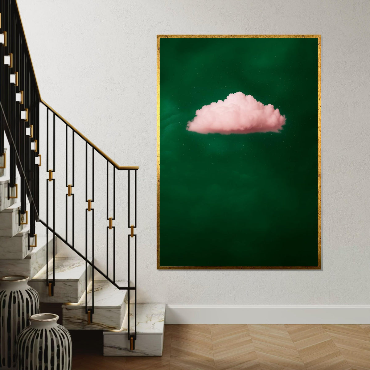 Pink Cloud Canvas, Dreamy Sky Wall Art, Pink Cloud Wall Print, Cloudscape Poster, Wall Art Canvas Design, Ready to Hang Decoration