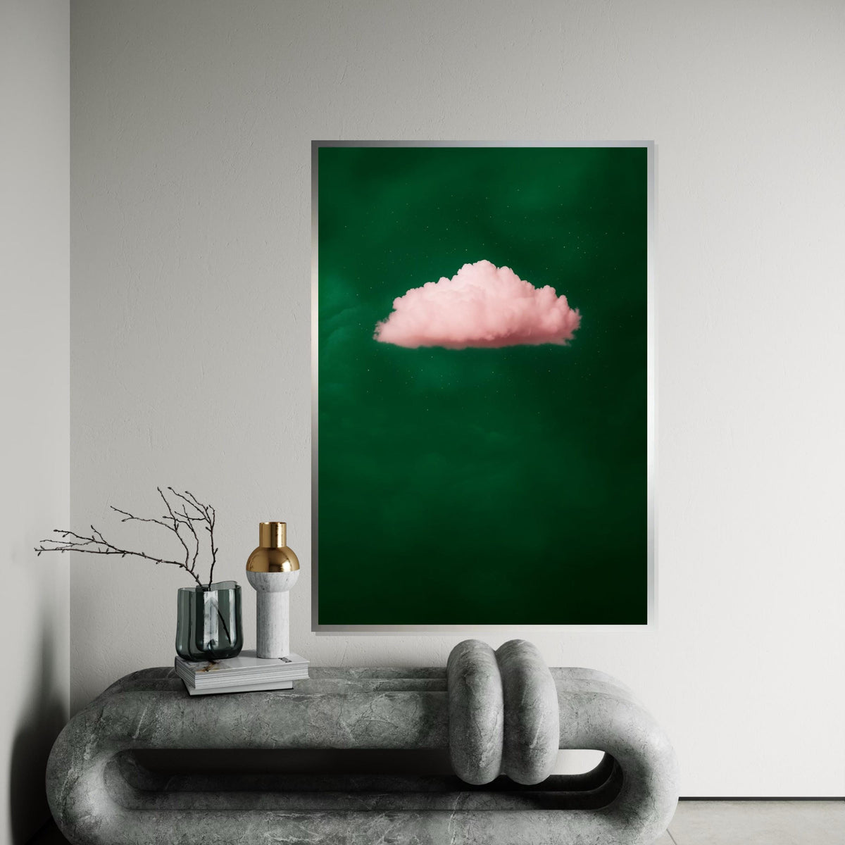 Pink Cloud Canvas, Dreamy Sky Wall Art, Pink Cloud Wall Print, Cloudscape Poster, Wall Art Canvas Design, Ready to Hang Decoration