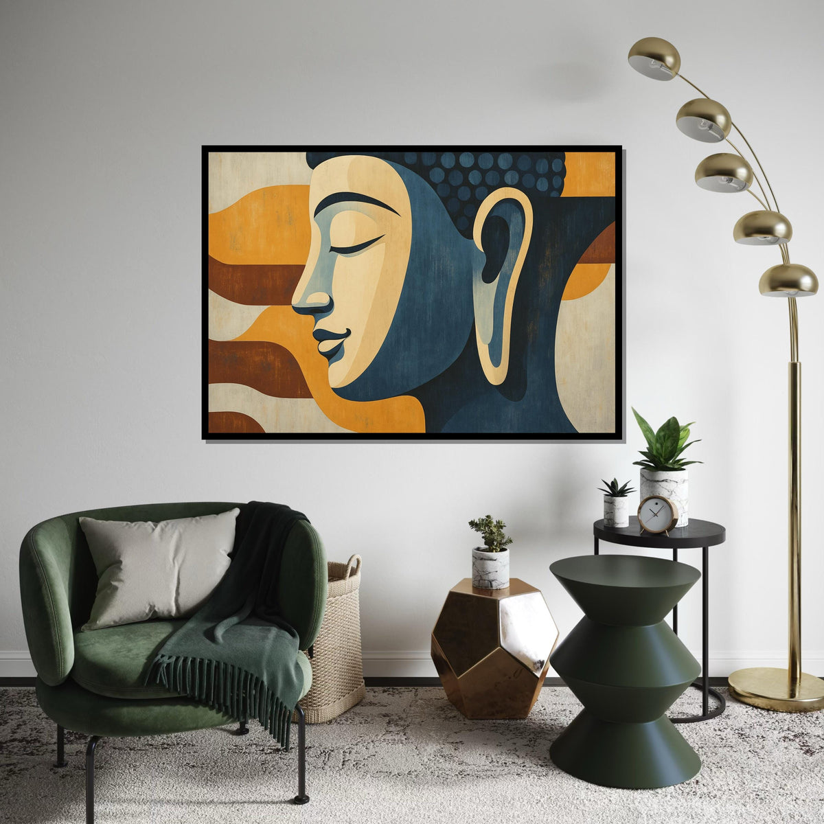 Minimalist Buddha Canvas, Abstract Buddha Wall Art, Spiritual Home Decor, Zen Canvas Print, Wall Art Canvas Design, Ready To Hang Decoration