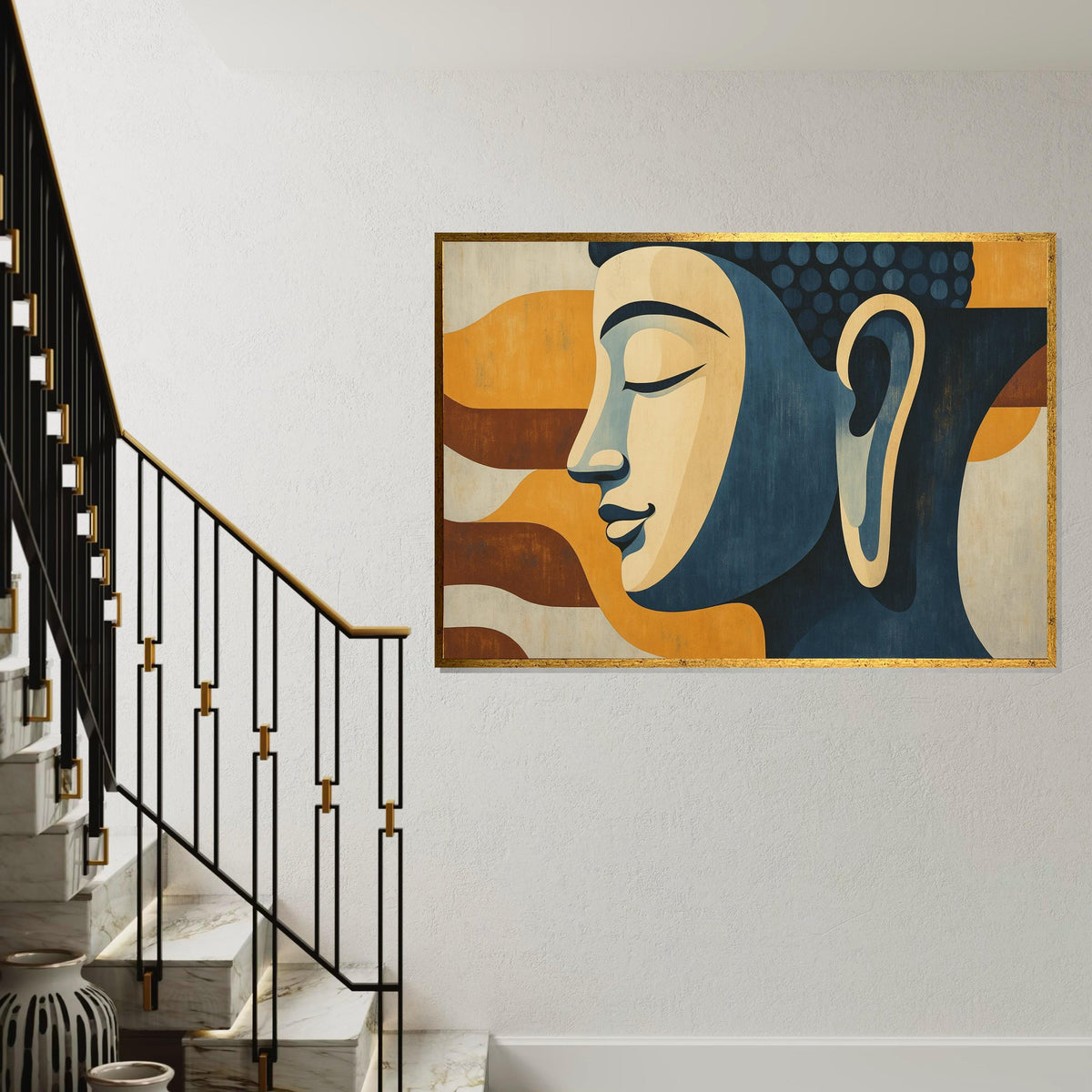 Minimalist Buddha Canvas, Abstract Buddha Wall Art, Spiritual Home Decor, Zen Canvas Print, Wall Art Canvas Design, Ready To Hang Decoration
