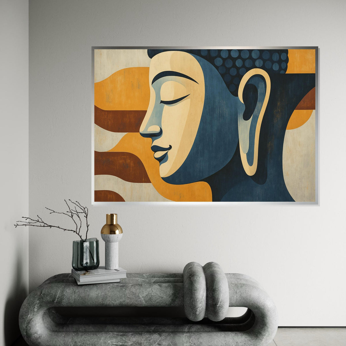 Minimalist Buddha Canvas, Abstract Buddha Wall Art, Spiritual Home Decor, Zen Canvas Print, Wall Art Canvas Design, Ready To Hang Decoration