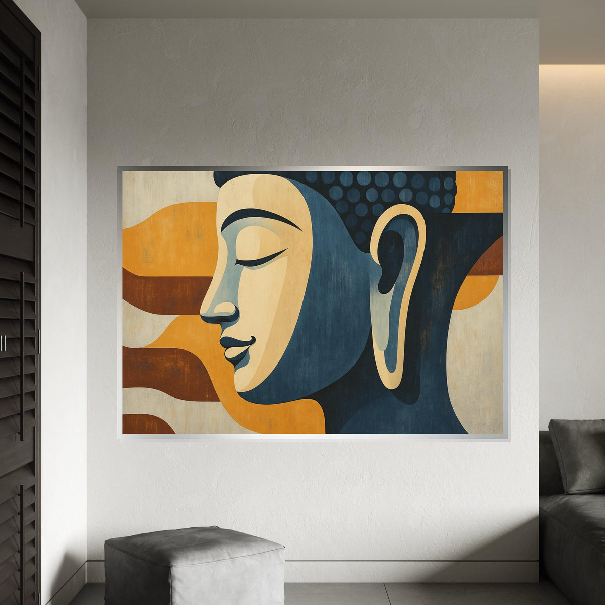 Minimalist Buddha Canvas, Abstract Buddha Wall Art, Spiritual Home Decor, Zen Canvas Print, Wall Art Canvas Design, Ready To Hang Decoration